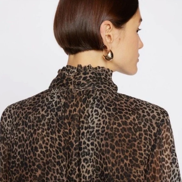 NWT - FRAME TieNeck Silk Minidress Leo Multi - Picture 3 of 7